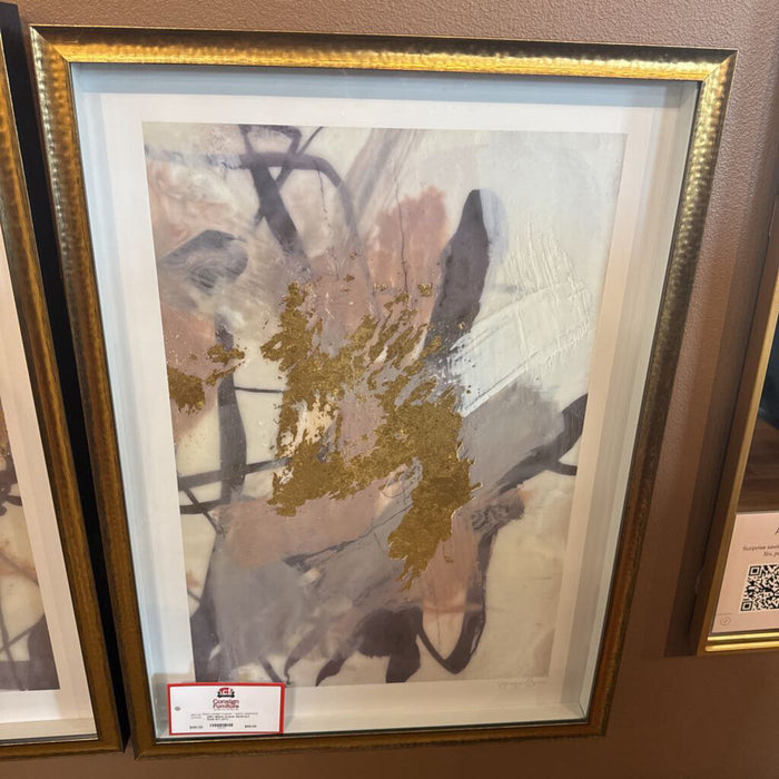 Black Frame Abstract Gold Art (AT)