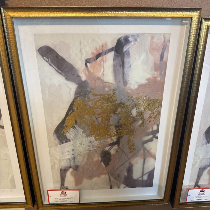 Black Frame Abstract Gold Art (AT)