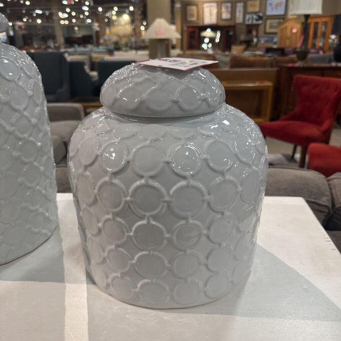 White GLass Jar Decor (AA)