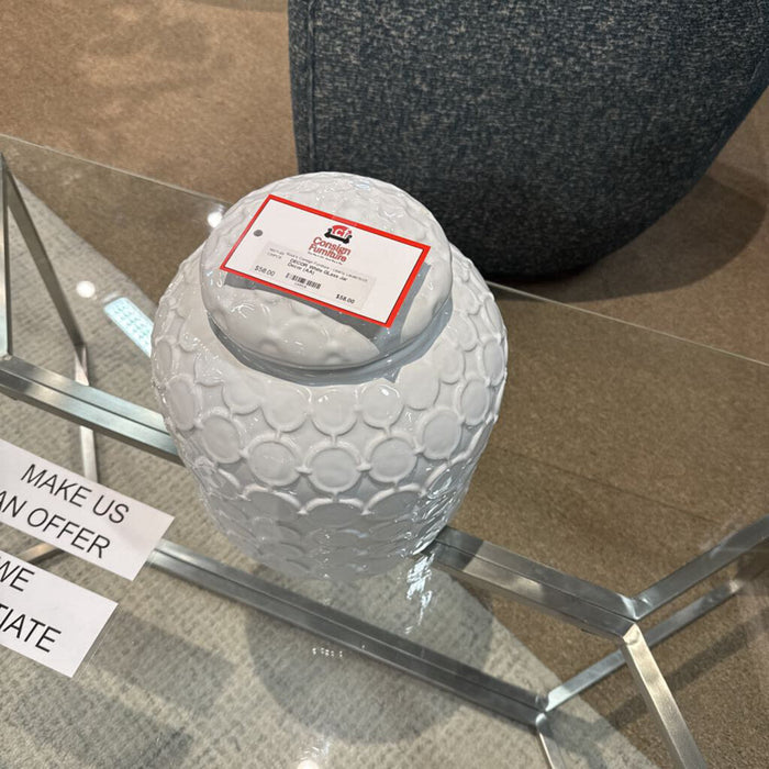 White GLass Jar Decor (AA)