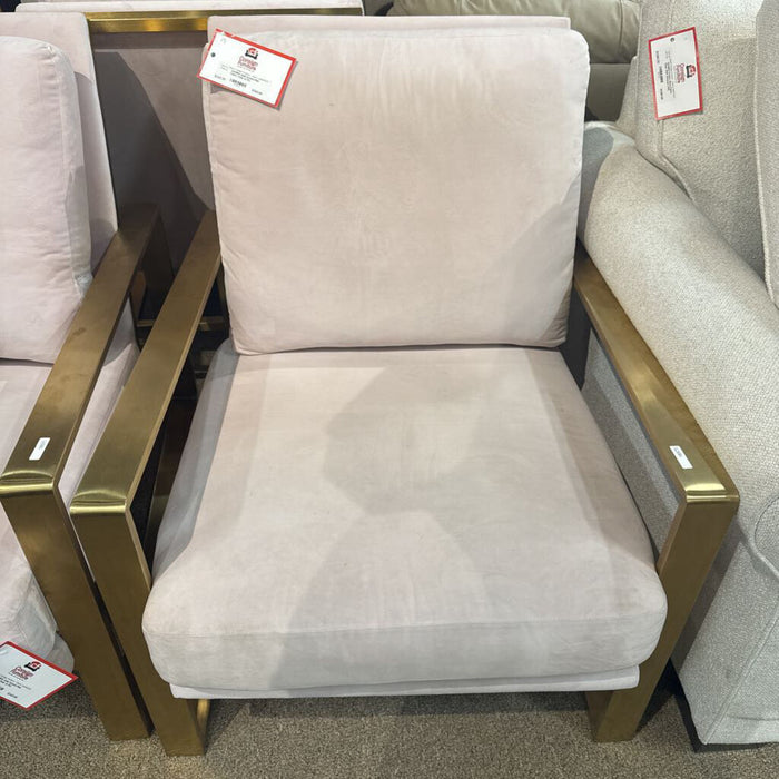 Gold Armed Pink Fabric Chair (LCK)