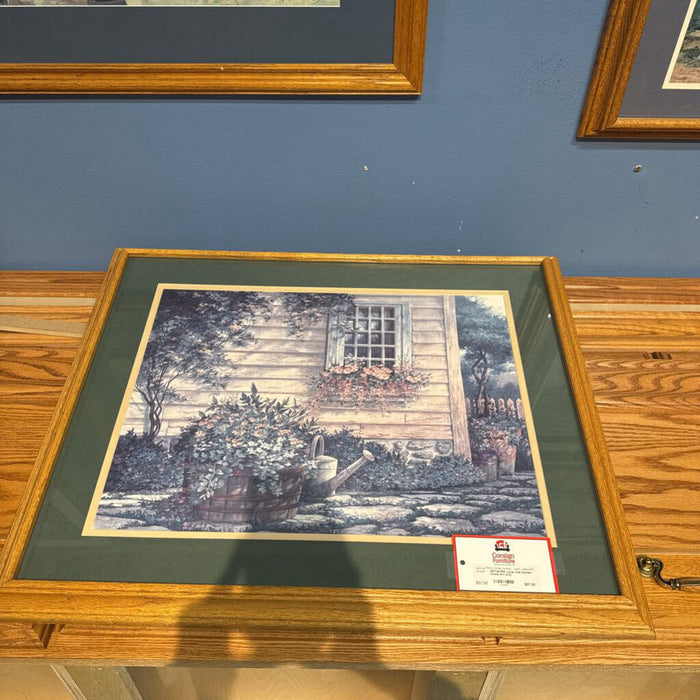 Large Oak Garden Scene Art (AA)