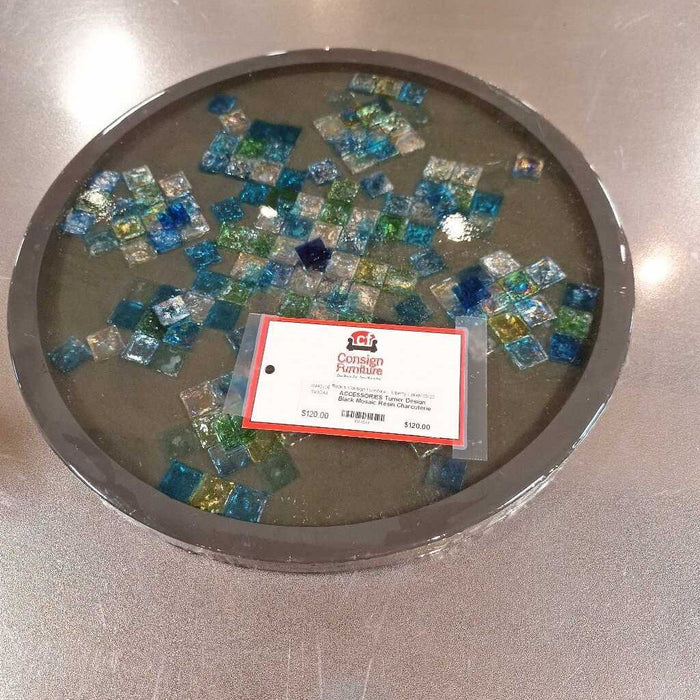 Black Mosaic Resin Charcuterie Tray (IH)