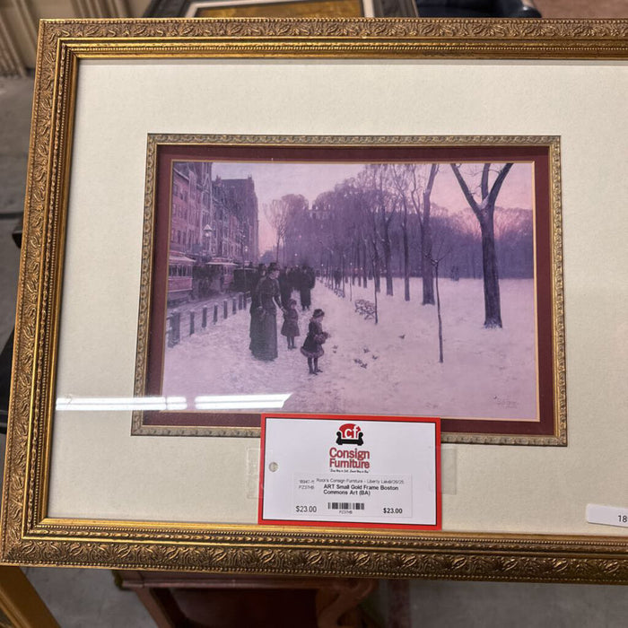 Small Gold Frame Boston Commons Art (BA)