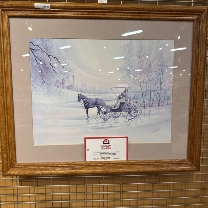 Wagon in Snow Oak Framed Artwork (BA)
