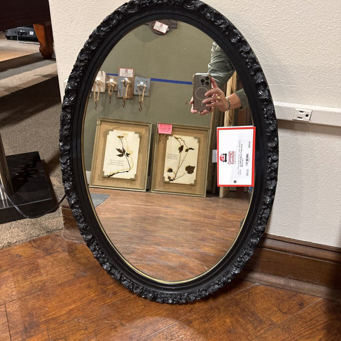 Black Frame Oval Mirror (AT)
