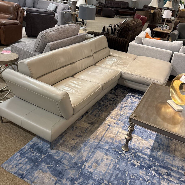 Dania Grey Leather Sectional (BTKH)