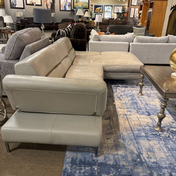 Dania Grey Leather Sectional (BTKH)