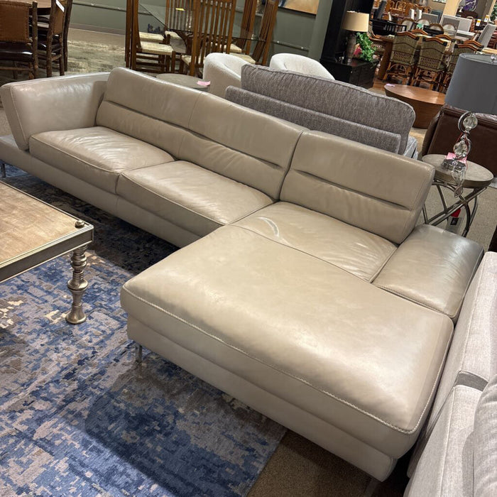 Dania Grey Leather Sectional (BTKH)