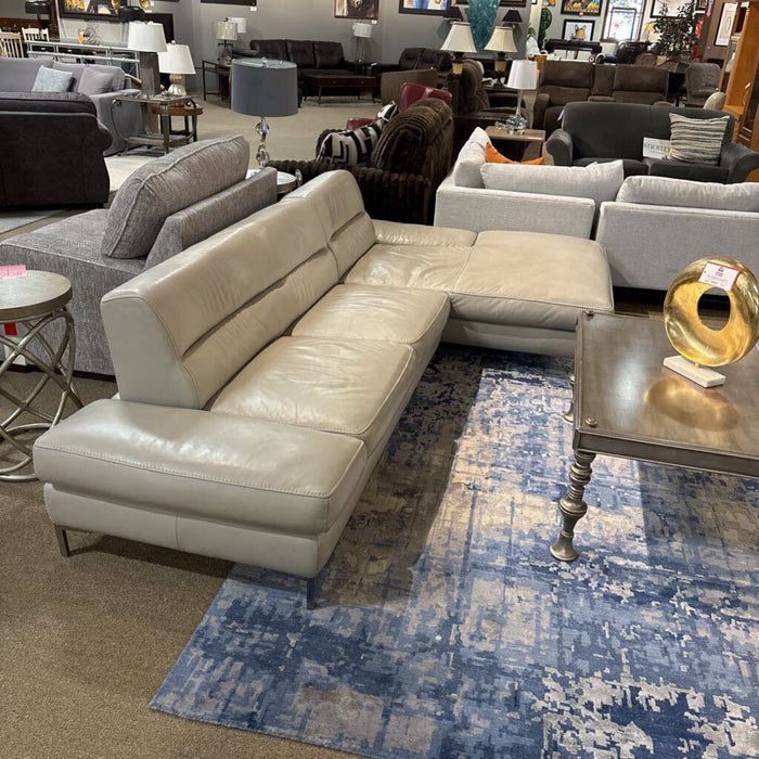 Dania Grey Leather Sectional (BTKH)