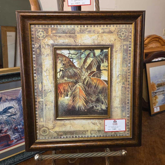 Geographic + Fern Brown Framed Art (KL)