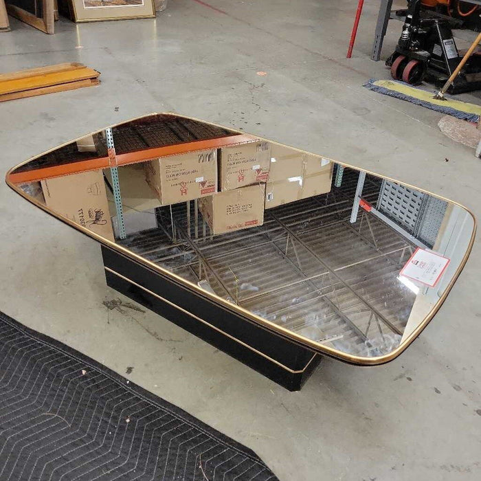 Gold Trim + Glass Top Coffee Table (AT)