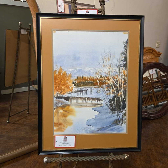 Black Frame Winter River Scene (AA)