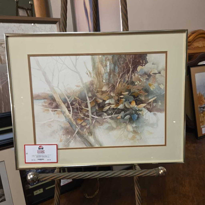 Gold Frame Branches + Leaves Art (AA)