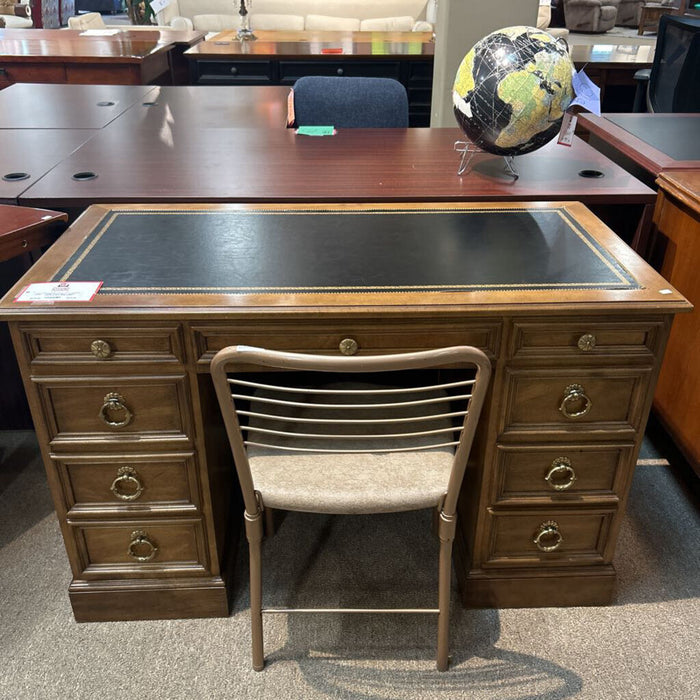 Black Leather Top Executive Desk (LMK)