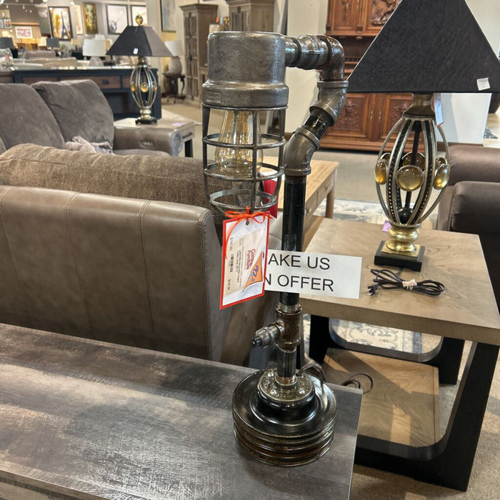 Metal Pipe Caged Table Lamp (SCT)