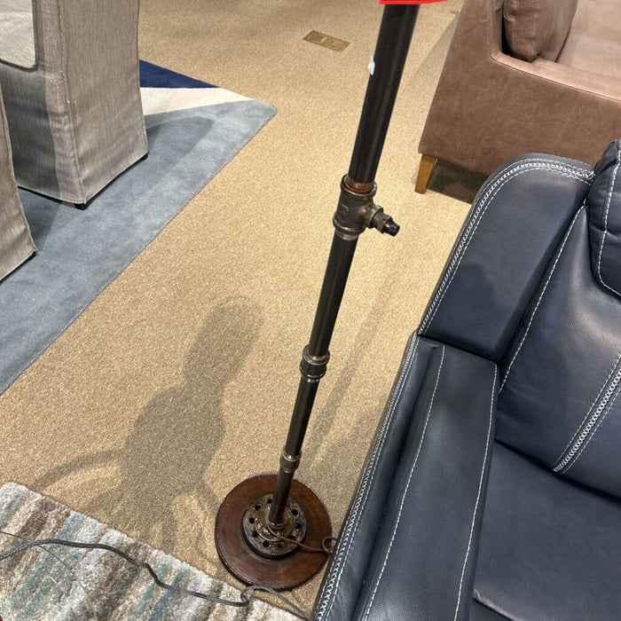 Two Bulb Metal Pipe Floor Lamp (SMH)