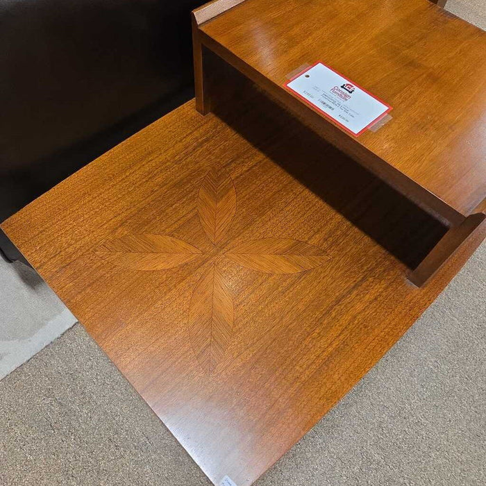 Floral Patterned MCM 2 Tier End Table (BAH)