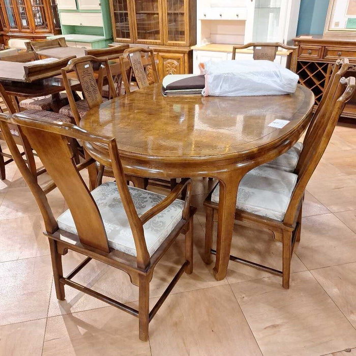 Oriental LW Carved Table + 6 Chairs (KLH)