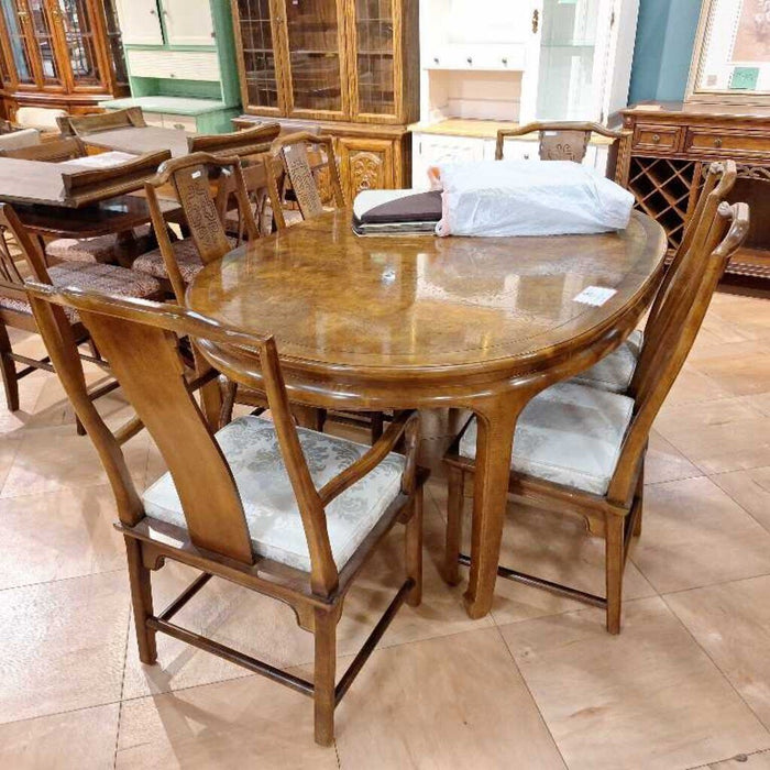 Oriental LW Carved Table + 6 Chairs (KLH)