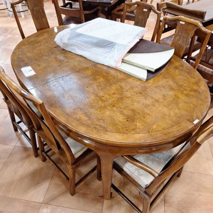 Oriental LW Carved Table + 6 Chairs (KLH)