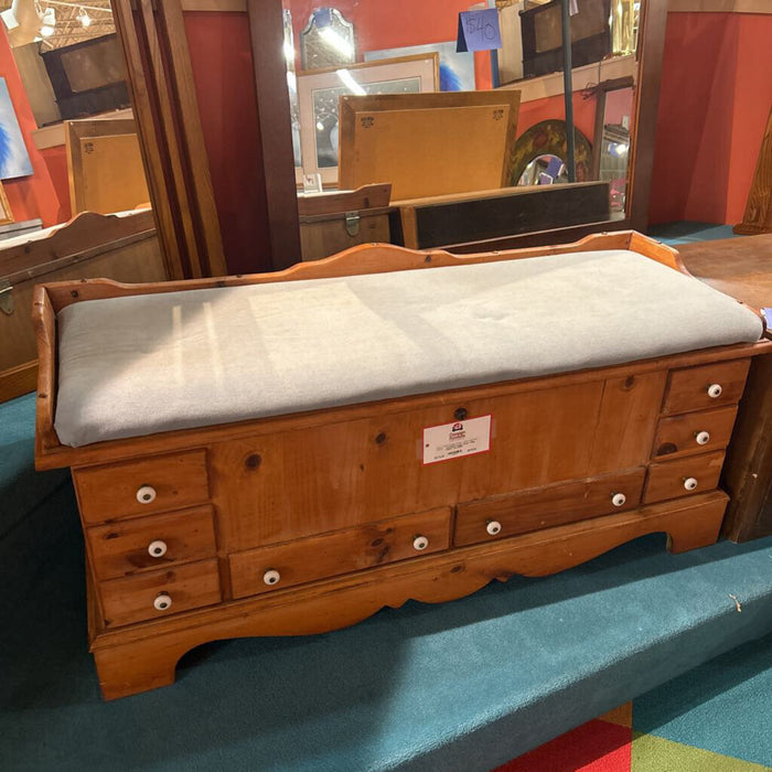 Cedar Chest + Blue Fabric Top (AMK)