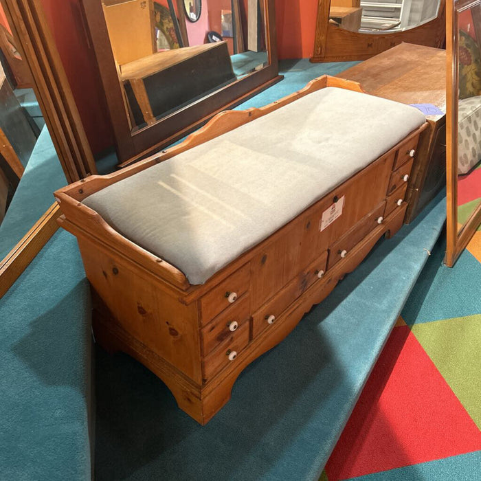 Cedar Chest + Blue Fabric Top (AMK)