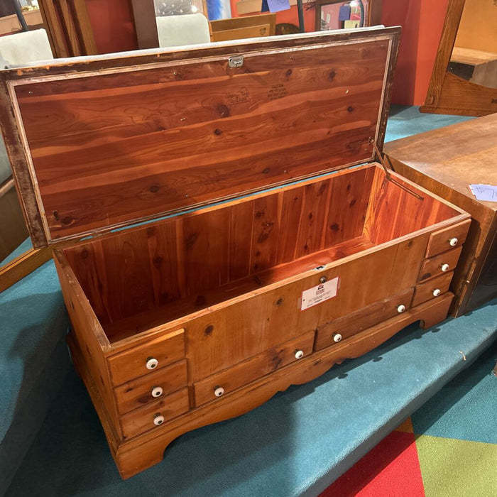 Cedar Chest + Blue Fabric Top (AMK)