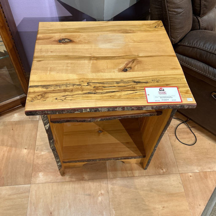 Light Wood 2-Drawer End Table (BLA)