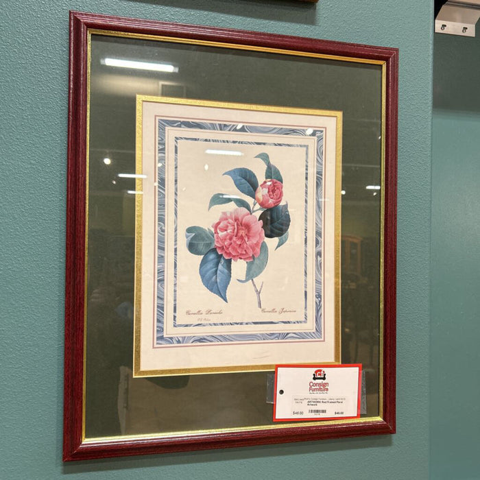 Red Framed Floral Artwork