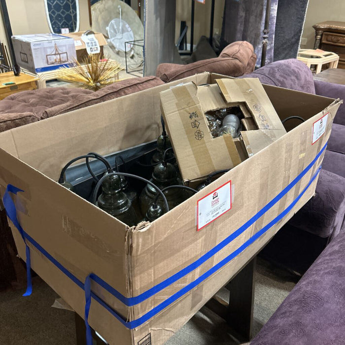 Metal Hanging Glass Bulb Chandelier (MK)