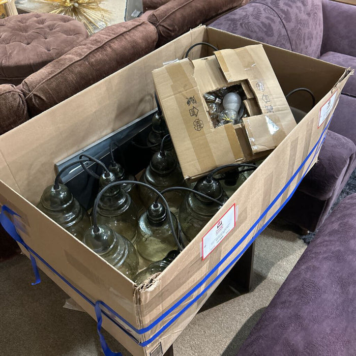 Metal Hanging Glass Bulb Chandelier (MK)