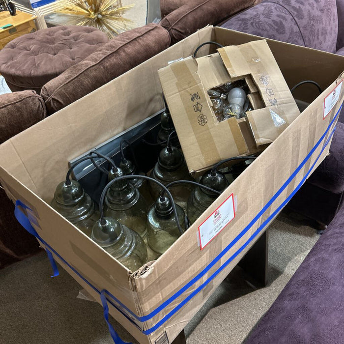 Metal Hanging Glass Bulb Chandelier (MK)