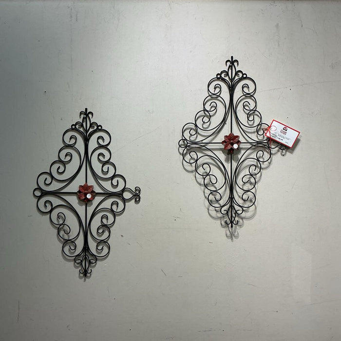 S/2 Metal + Red Black Accent Decor (BA)