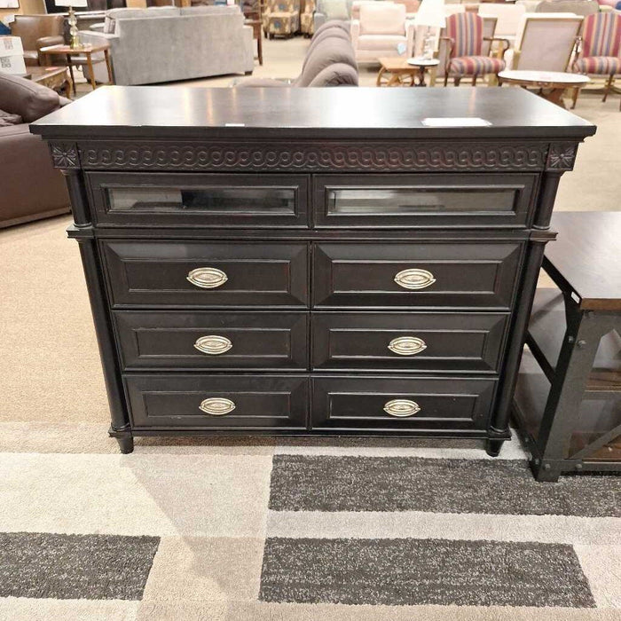 Black 3 Drawer Ornate TV Stand (ATH)