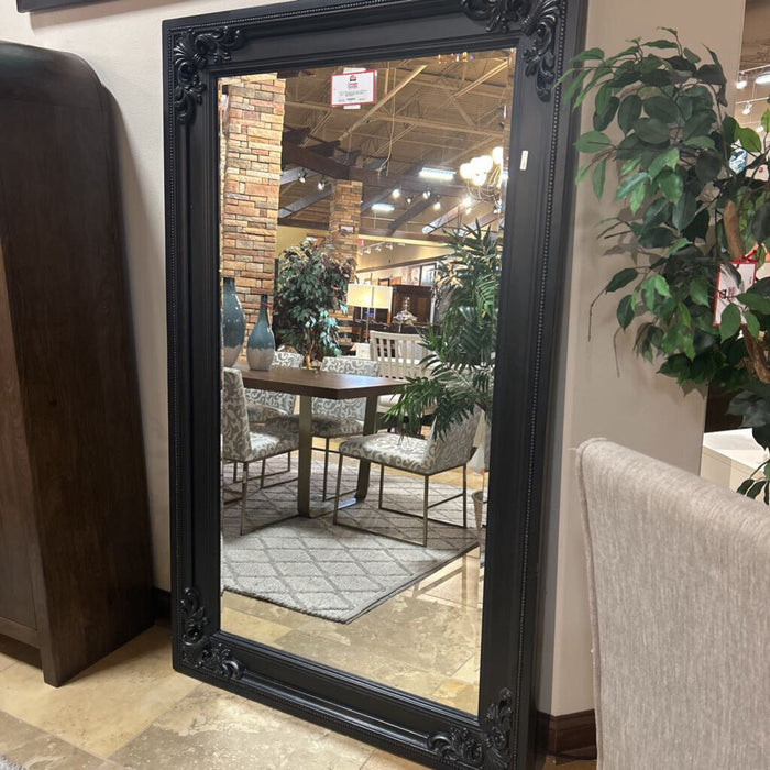 Black Ornate Floor Mirror (ALK)