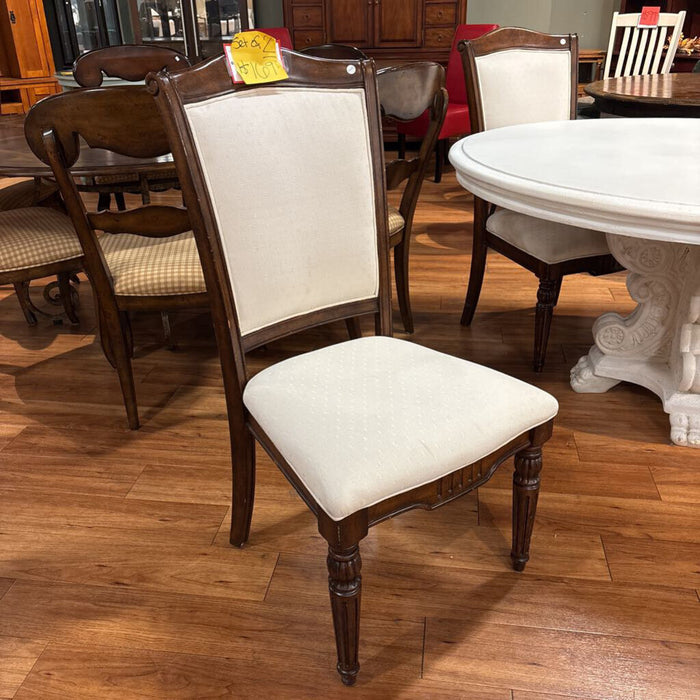 S/2 Brown Wood Trim White Fabric Ch(BLA)