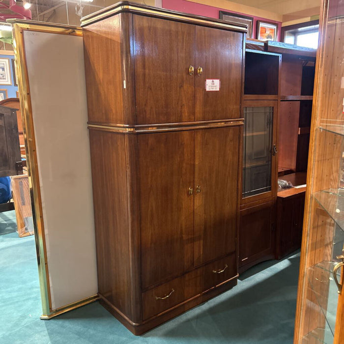 Sleek DW Storage Armoire / TV Armoire + Brass Accents (ATH)
