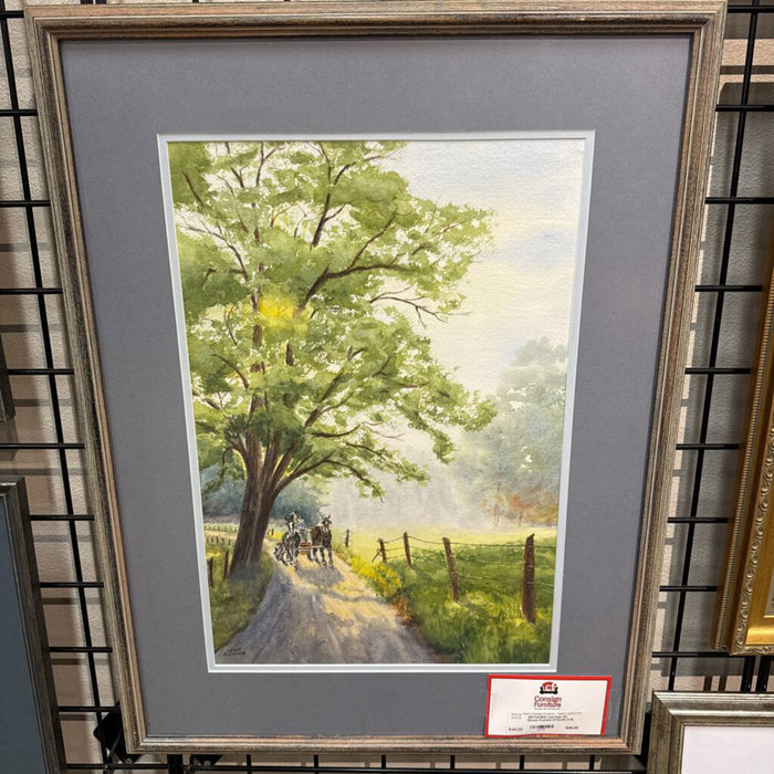 Carriage On Street Framed Artwork (LS)