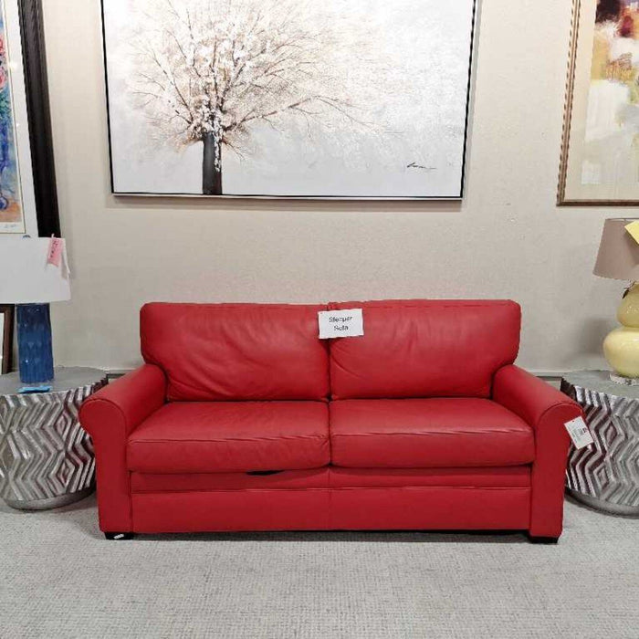 American Leather Red Leather Sleeper Sofa (LSHH)