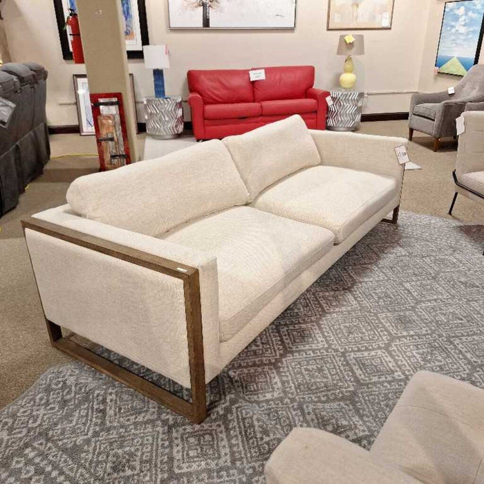 White Fabric + Wood 4 Hands Sofa (LAMK)
