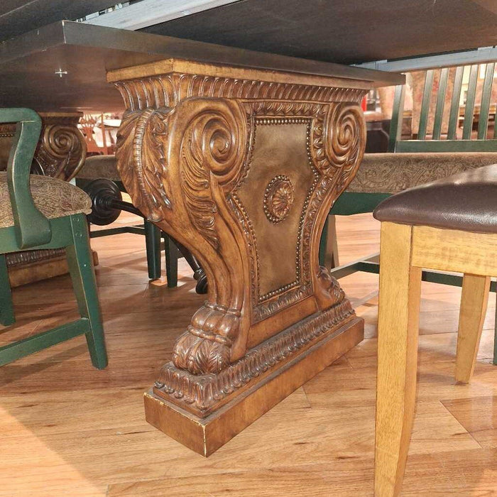 Ornate Pedestal DR Table + GT + Leaf (ASHH)