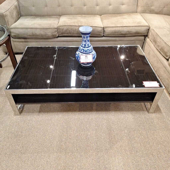 Black GT + Silver Trim Coffee Table (ALK)