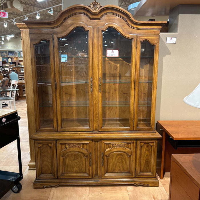 2 Piece Oak Carved Hutch (LSH)