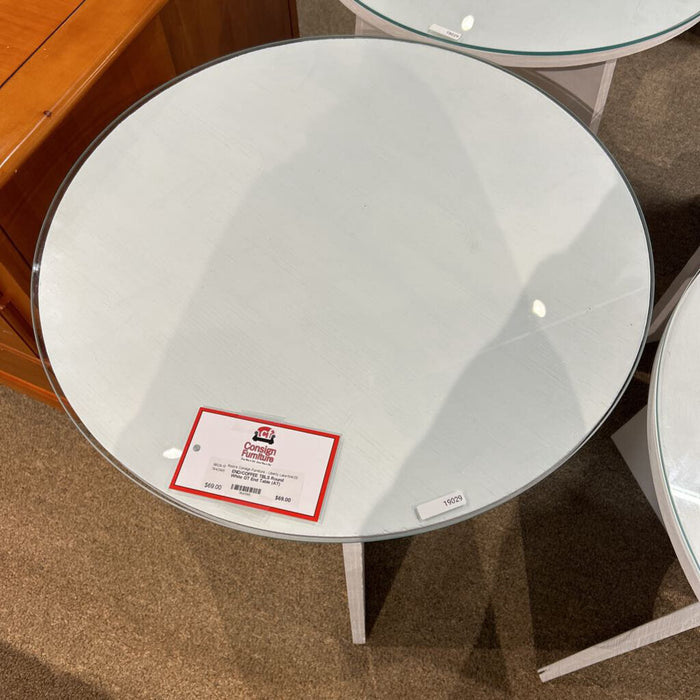 Round White GT End Table (AT)