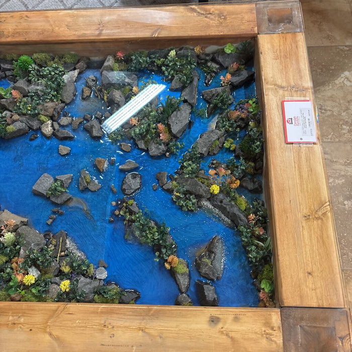 River Scene Pine Wood Table (BLMH)