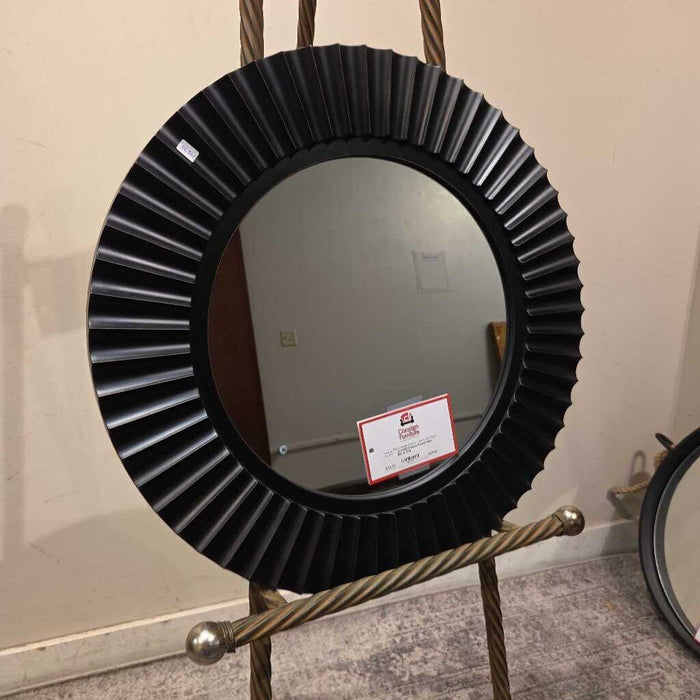 Black Round Wall Mirror (LH)