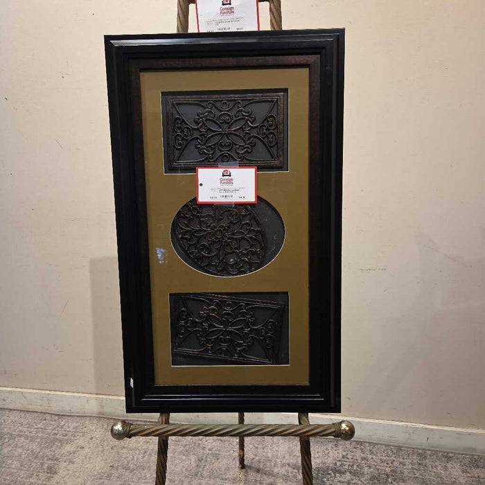 Black Framed Metal Decor Artwork (LS)