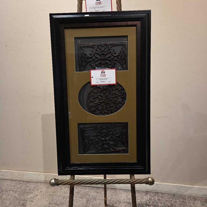 Black Framed Metal Decor Artwork (LS)