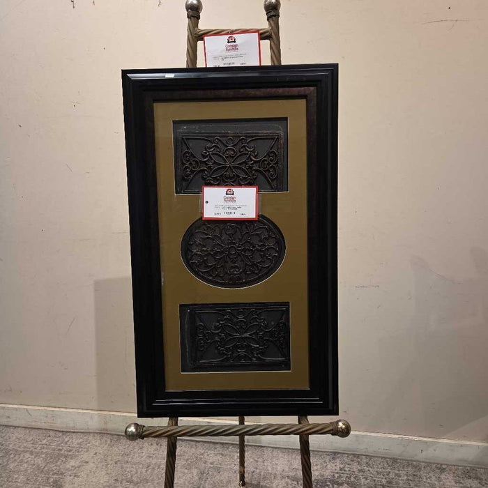 Black Framed Metal Decor Artwork (LS)